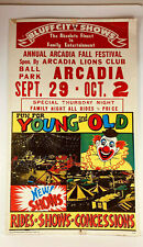 vtg 1950s 60s Bluff City Arcadia Iowa Texas IA TX Carnival Circus poster  picture