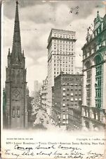 Postcard Lower Broadway Trinity Church American Surety Building New York udb pos picture