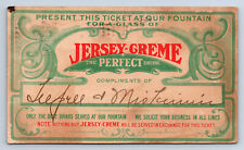 VTG Postcard Jersey Creme Fountain Drink Coupon Ticket Coupon Charleston IL F2 picture
