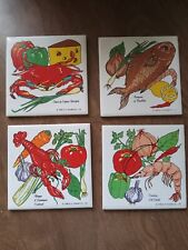 Rare 1983 D H Holmes Coasters or Wall Hangers Creole Seafood Designs New Orleans picture