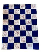 Vintage Antique Quilt, Depicting Early Americana, all Hand Stitched. 48”x 62” picture