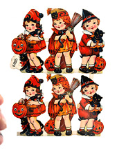 Antique Halloween German Die Cut Children Tags  APC 6025 (x6) RARE embossed picture