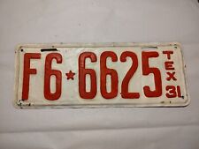 1931 Texas F66625 License Plate - Repaint  picture