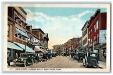 c1920s Main Street Looking North Shops Scene Gloucester MA Vintage Cars Postcard picture
