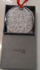 Lalique NOEL 1988 MISTLETOE Clear Frosted Crystal Ornament France ~ BOX ~ MINT  picture