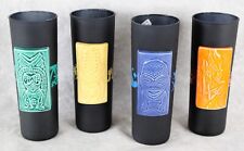 Rare The Pizz Deep Jungle & High Seas Frosted Black Hi-Ball 4-Pack Tiki Glasses picture