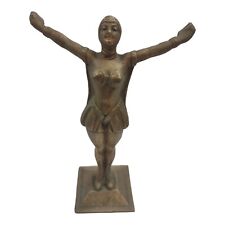 1920's Art Deco 12” Tall Bronzed Cast Iron Lady Dancer Lamp Base picture