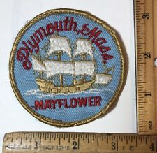 Vintage Plymouth Massachusetts Mayflower Patch Travel Ship Boat Souvenir Used picture