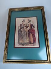 Victorian Ladies Christmas Greeting Circa 1890 Framed And Matted 12.5 X 18 picture