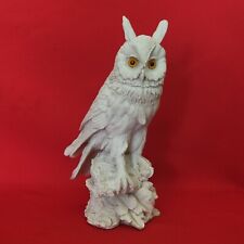 VTG Dear White Alabaster Owl Sculpture Home Decor 1987 picture