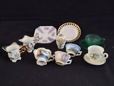 Miniature Assorted Vintage Cups And Saucers Souvenir Cups Agate Lot Of 12  picture