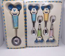 Vintage Disney Store Mickey Mouse Ice Cream Scoop And Sundae Spoons 1990s NEW picture