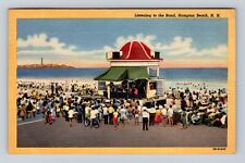 Hampton Beach NH-New Hampshire, Beachside Band Pavilion Vintage c1952 Postcard picture