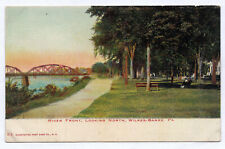 Wilkes-Barre PA 1906 Postcard River Front Looking North Bridge Luzerne Co. UDB picture
