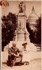 Postcard Well Dressed Couple at Peace Monument Washington D.C. 1915        12224 picture