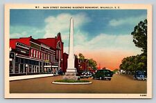 Walhalla South Carolina SC Main Street Wagener Monument VINTAGE Postcard picture