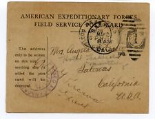 Rare 1918, American Expeditionary Force Field Service Post Card, US Army WWI picture