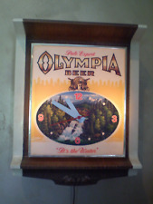 VINTAGE OLYMPIA BEER HORSESHOE ADVERTISING IT'S THE WATER LIGHTED ELECTRIC CLOCK picture