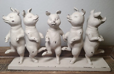 New Five Dancing Pigs Resin Antiqued/Weathered Statue picture