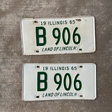 1965 Illinois B Truck License Plate Pair B 906 Ford Chevy Dodge YOM DMV Clear picture