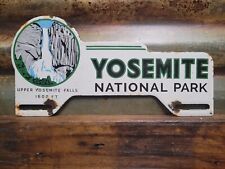 VINTAGE YOSEMITE PORCELAIN SIGN TAG TOPPER NATIONAL PARK FOREST SERVICE RANGER picture