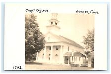 Congregational Church Goshen CT Connecticut RPPC Postcard Rood Photo G1 picture