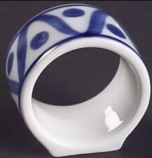 Dansk Arabesque  Napkin Rings Blue & White picture