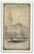 Hotel Cleveland Public Square Terminal Tower Building Ohio OH Vintage Postcard picture