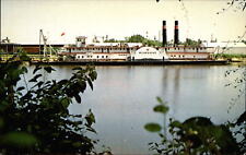 Sidewheel steamboat William M Black ~ vintage postcard picture