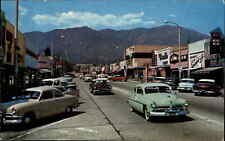 Monrovia California CA Classic 1950s Cars Street Scene Vintage Postcard picture