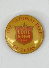 Vintage Lone Star Beer “The National Beer Of Texas” Pinback Metal Button 1.75” picture