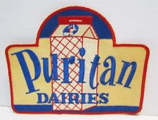 PURITAN DAIRIES VINTAGE LARGE SEW-ON EMBROIDERED DAIRY UNIFORM PATCH NEW JERSEY picture