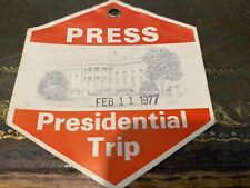 1977 President Carter United Kingdom Trip Numbered Press Badge picture