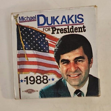 Vintage 1988 Michael Dukakis For President Campaign Pinback Button picture