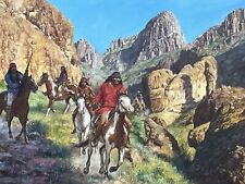 20th Cen. HUBERT WACKERMANN B.1945 Monumental Oil Painting GERONIMO Western Art picture