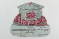 1885 Die Cut Religious Engraving, Bible Verse Fiery Furnace Daniel 3:17 picture
