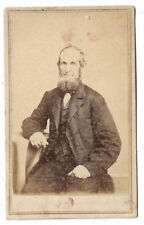 CDV Photograph Man Chin Curtain Beard E Morgan Philadelphia 2c Tax Stamp 1864-66 picture