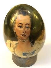 Stunning Hand Painted Wooden Collector Egg Russian Princess Golitsina Portrait picture