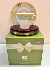 VINTAGE 2008 AVON HONOR SOCIETY MRS. PFE ALBEE TEACUP SAUCER ORIG BOX picture