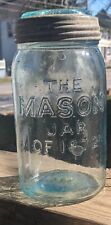 The Mason's Jar Of 1872 Qt Aqua. Perfect Condition.Lid All Original See Pictures picture