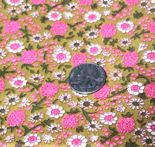 VTG 1960'S 70'S MOD MCM HIPPIE FLORAL ABSTRACT FABRIC DAISY PINK 2.75 YDS. picture