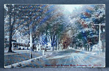 postcard Princeton Illinois East on Park Ave. West 1915 Postmark picture