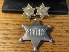 SHERIFF DEPARTMENT METAL BADGE+ 2 HAT PINS NIP 2.75” Wide REPLICA THICK METAL L3 picture