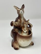 Vintage Kangaroo And Baby Joey Salt & Pepper Shakers Ceramic Japan picture