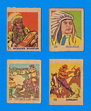 1938 R185 WS Company Lot of 4 Indian & Western strip cards - CUSTER'S LAST FIGHT picture