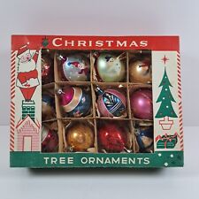 Vintage Mercury Glass Christmas Ornaments Box of 12 Mica Poland picture