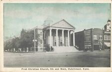 First Christian Church 5th & Main Street Hutchinson Kansas Firestone Tires c1920 picture