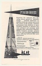 1953 US Navy Missile Magnetic Metals Company Print Ad picture