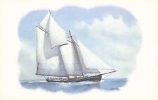 Old Fishing Schooner Boat Painting Replica by Ellery F Thompson - Postcard picture