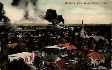 Postcard Birds Eye View Looking West in Elkhart, Indiana picture